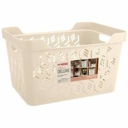 Корзинка универсальная Deluxe, 380x276x220 мм, 18 л, бежевый