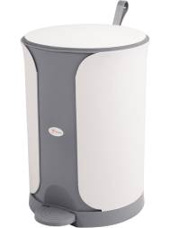 Бак для мусора с крышкой и педалью, 11л, белый, серый
