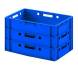 Ящик пластиковый сплошной Е1 (евроформат) для мяса глубокой заморозки, 600х400х120 мм, синий [12.421.40.PE]