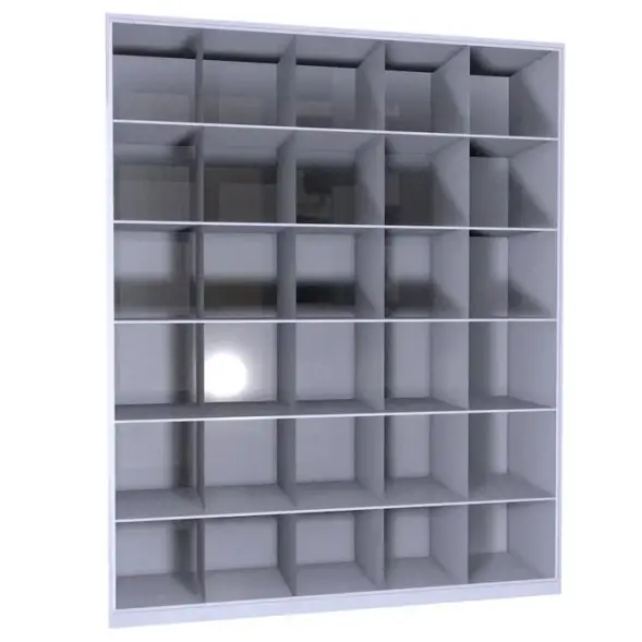 Шкаф для противогазов ХПГ-30 без дверей 1500x870x380 мм Светло-серый