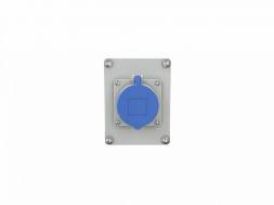 Штепсельная розетка с защитным контактом и с откидной крышкой ДВК