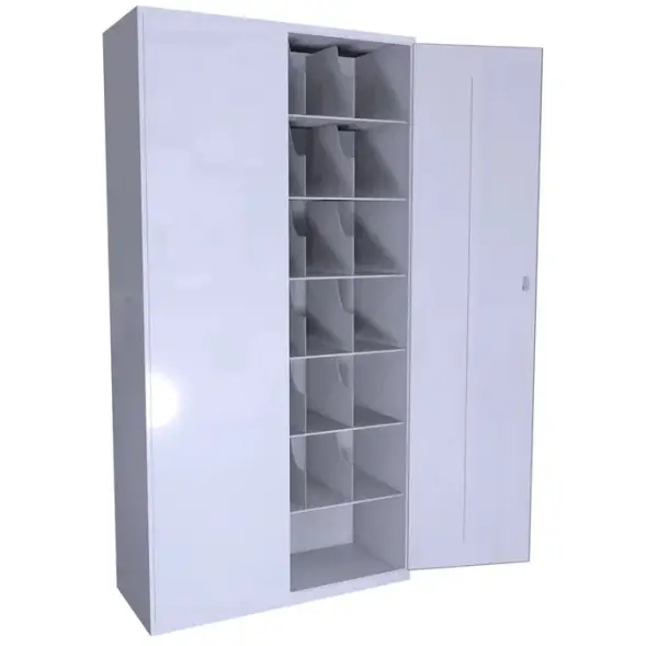 Шкаф для противогазов ХПГ-31 с дверьми 1730x870x380 мм Светло-серый