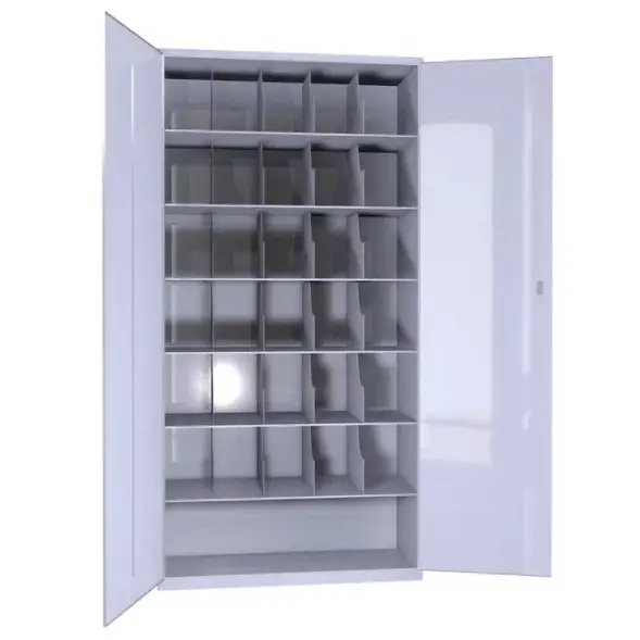 Шкаф для противогазов ХПГ-31 с дверьми 1730x870x380 мм Светло-серый