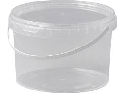 Ведро пластиковое круглое с прозрачной крышкой под запайку, 3.3 л, прозрачный [5094]