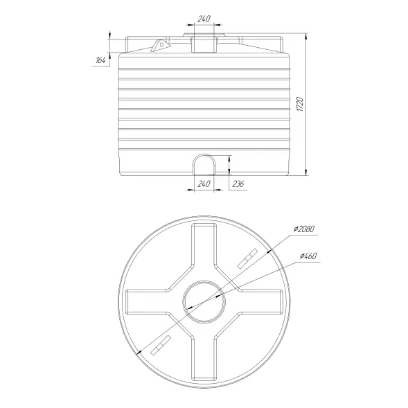 Емкость вертикальная 5000л низкая