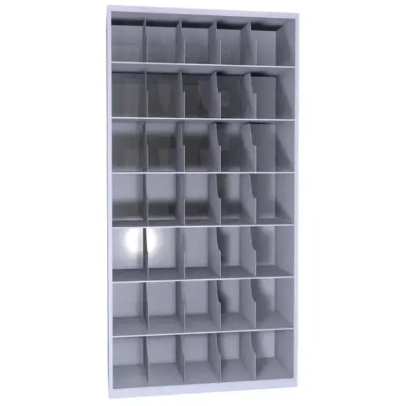 Шкаф для противогазов ХПГ-35 без дверей 1730x870x380 мм Светло-серый