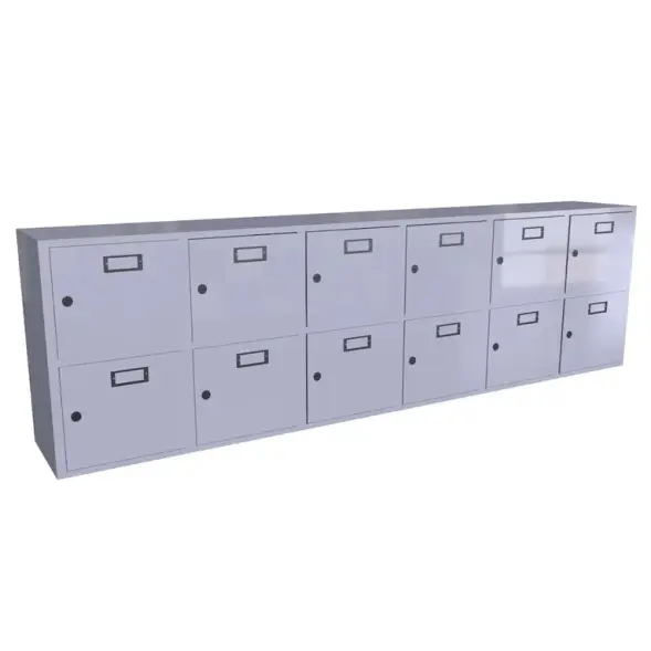 Шкаф для касок на 12 ячеек (2х6) 684x2408x350 мм Светло-серый