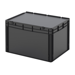 Евроконтейнер ESD с крышкой на шарнире 535x600x800 [9691]