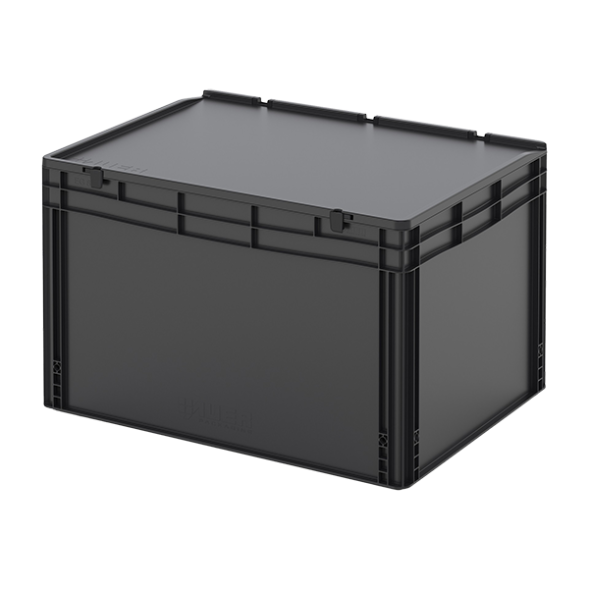 Евроконтейнер ESD с крышкой на шарнире 535x600x800 [9691]