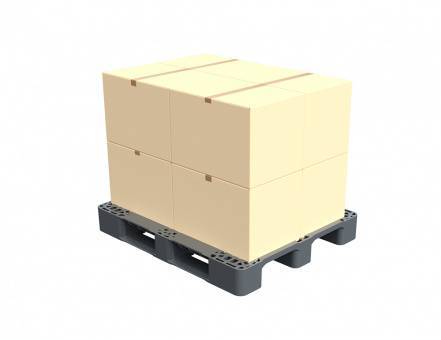 Паллет (поддон) пластиковый перфорированный на 3-х полозьях, 1200х1000x150 мм, серый [02.103.91.C3]