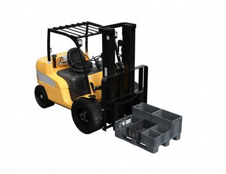 Паллет (поддон) пластиковый перфорированный на 3-х полозьях, 1200х1000x150 мм, серый [02.103.91.C3]