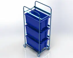 Тележка платформенная трехъярусная, 4 колеса 125 мм