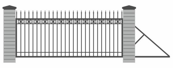 Металлические откатные ворота ОВ-11, 4000x2000 мм