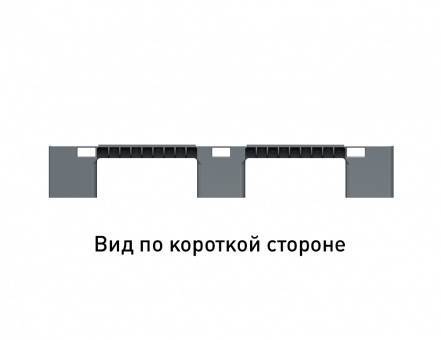Паллет (поддон) пластиковый перфорированный на 3-х полозьях, 1200х1000х150 мм, серый [02.114.91.PEF]