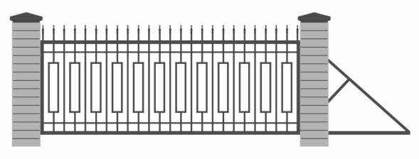 Металлические откатные ворота ОВ-12, 4000x2000 мм