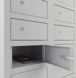 Шкаф для хранения мобильных телефонов на 17 ячеек ШР-117 1850x180x200 мм Серый