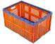 Ящик пластиковый складной с перфорированными стенками, 600х400х310 мм, оранжевый [600400310-01]