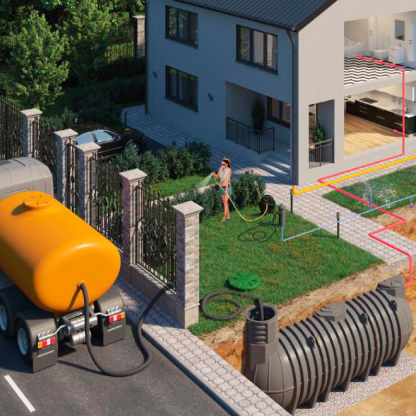 Емкость для дизельного топлива подземная горизонтальная, 6000 л, черный [TDLDT6000Y1]