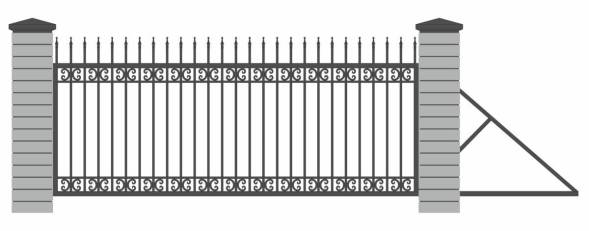 Металлические откатные ворота ОВ-13, 4000x2000 мм