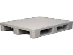 Паллет (поддон) пластиковый гигиенический cплошной на 3-х полозьях, 1200х1000х160 мм, серый [IR 1210-3R-G] 