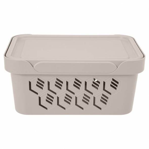 Ящик с крышкой универсальный Deluxe, 4,6л, светло-бежевый