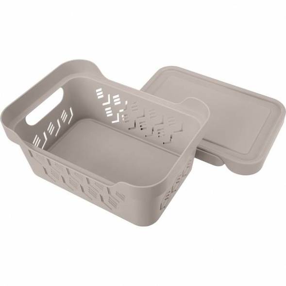 Ящик с крышкой универсальный Deluxe, 4,6л, светло-бежевый