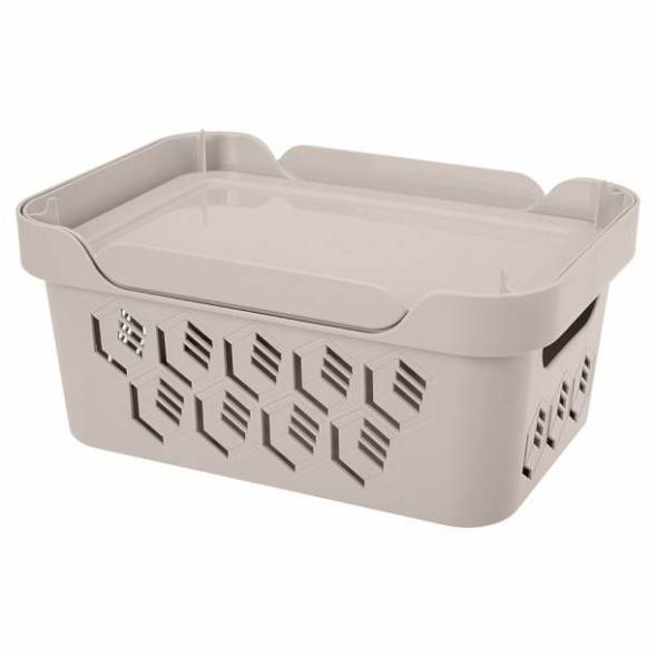 Ящик с крышкой универсальный Deluxe, 4,6л, светло-бежевый