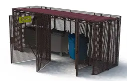 Контейнерная площадка для ТБО «МАФ - 6» с хозблоком 8,8 м (5 контейнеров)