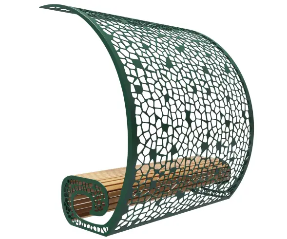 Скамейка стальная с навесом «Филигран Волна»