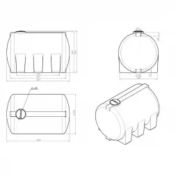 Емкость КАС 8000 H с откидной крышкой красный