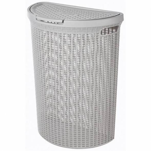 Корзина для белья Eco Style, 45л, светло-серый
